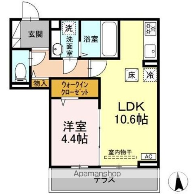 ＣｏｕＲ１８高宮Ｗ[1LDK/40.31m2]の間取図