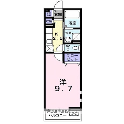 アドバンス[1K/31.7m2]の間取図