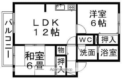 ヴィラ・アゼリア[2LDK/53.44m2]の間取図
