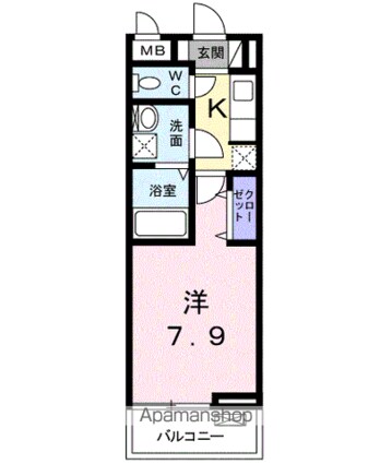 ベル　デーア[1K/26.08m2]の間取図