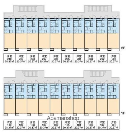 香川県高松市木太町[1K/19.87m2]の配置図
