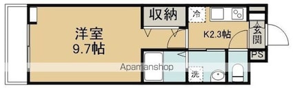 ヒカルサ川越[1K/28.87m2]の間取図