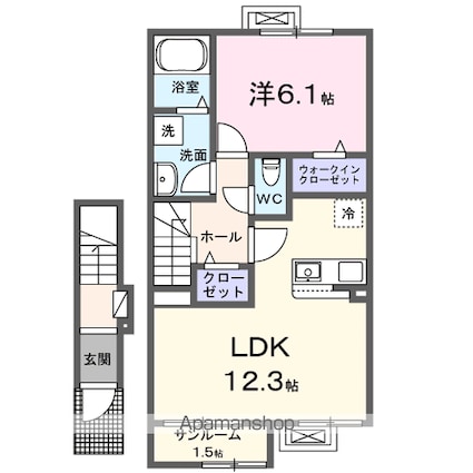 カーサ・コルーテ南[1LDK/50.52m2]の間取図
