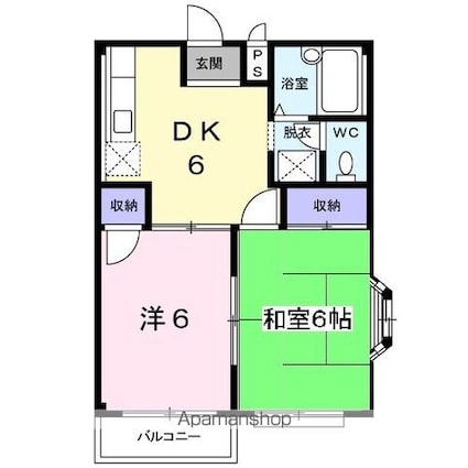エルディム平野Ⅰ[2DK/39.73m2]の間取図