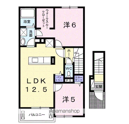 ラ・リューＡ[2LDK/58.55m2]の間取図