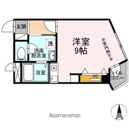 エレクトハイツ[1R/25.39m2]の間取図