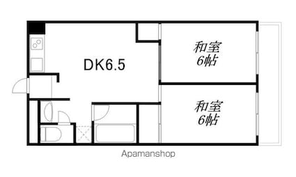 ＬａｋｉａＭａｉｓｏｎ野洲[2DK/43.74m2]の間取図