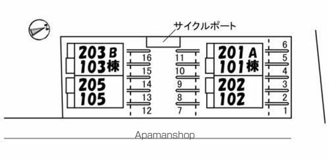 アンビシア　Ｂ棟[2LDK/68.99m2]の配置図