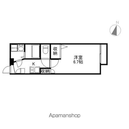 ハイツ晴斗Ⅷ[1K/23.1m2]の間取図