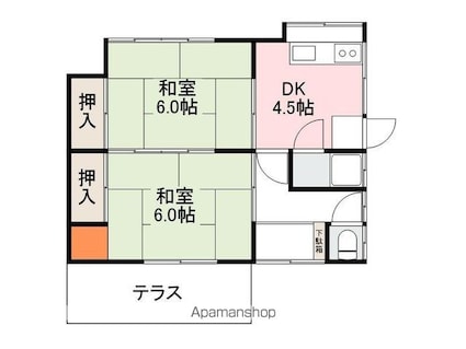 香川県高松市仏生山町乙[2DK/38.84m2]の間取図