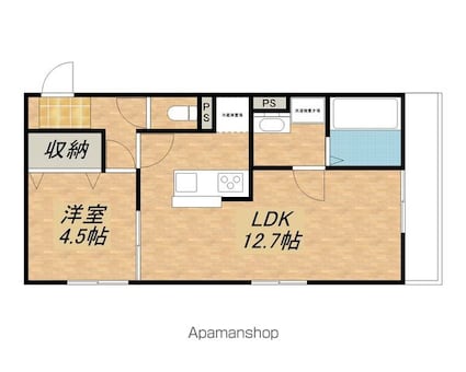 滋賀県守山市二町町[1LDK/41.86m2]の間取図