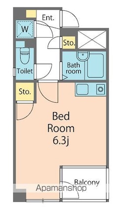 リジョイス[1K/22m2]の間取図