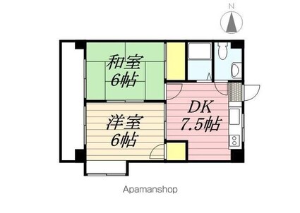 ＩＫＥＵＣＨＩ　ＨＥＩＧＨＴＳ[2DK/38.88m2]の間取図