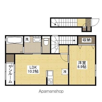 ミーティアＢ棟[1LDK/49.05m2]の間取図