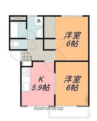 Ｎｅｗ　Ｅｓｐａｃｅ[2DK/45.65m2]の間取図