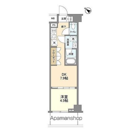 ニューミラ明大前[1DK/29.58m2]の間取図