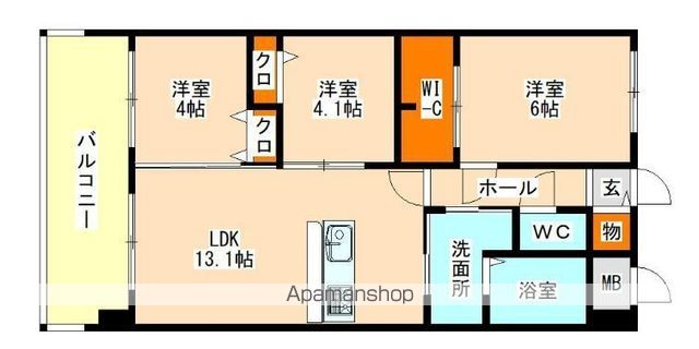 トラストビル姪浜南の間取り写真