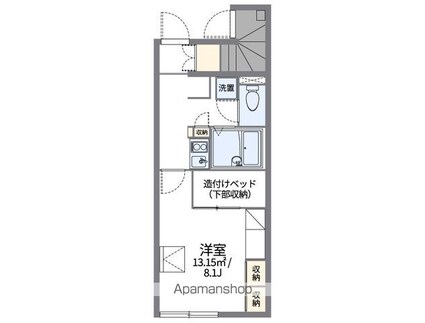 レオパレスウィステリア[1K/23.61m2]の間取図