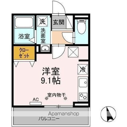 ＤーＨｉｌｌｓ城北[1R/25.06m2]の間取図