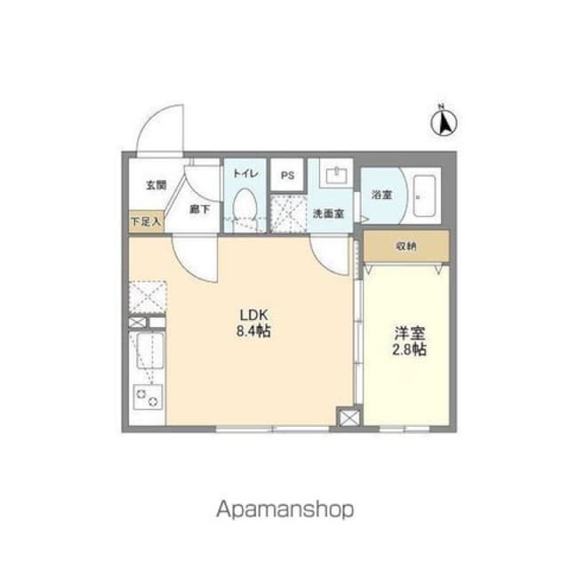 ウェルスクエア祖師ヶ谷大蔵[1LDK/27.36m2]の間取図