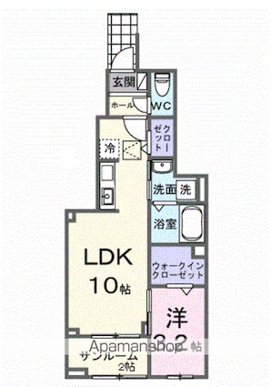 ツイン　パイン　シティ[1LDK/38.52m2]の間取図