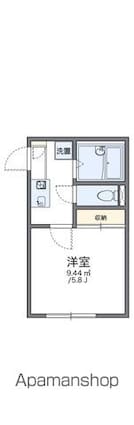 レオパレスフォーブル三茶[1K/18.56m2]の間取図