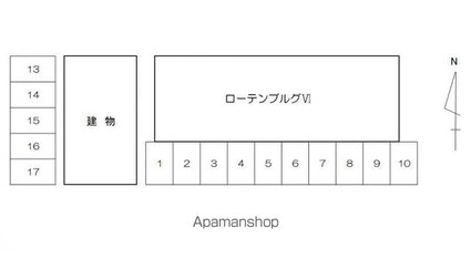 ローテンブルグⅥ[1K/26m2]の配置図