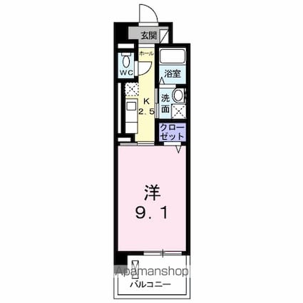 サンリットⅢ[1K/30.83m2]の間取図