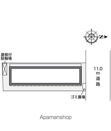 レオパレス和楽[1K/26.08m2]の配置図