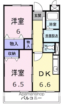 シャルマン[2DK/46.44m2]の間取図