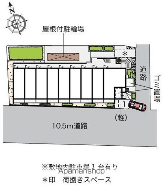 東京都練馬区谷原４丁目[1K/27.53m2]の配置図