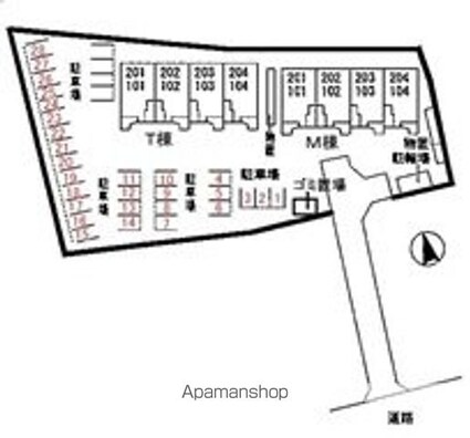 カーサ　フェリーチェ　Ｔ[2LDK/59.88m2]の配置図