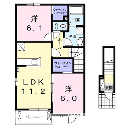 ホーリーアネックスⅠ[2LDK/57.64m2]の間取図