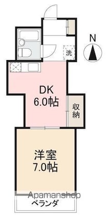 西町ハイツ（ＣＬ）[1DK/34.24m2]の間取図