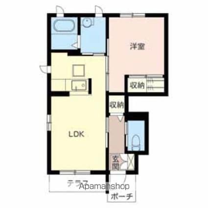 和歌山県岩出市西国分[1LDK/43.05m2]の間取図