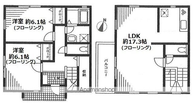 【横浜市港北区菊名のテラスの間取り】