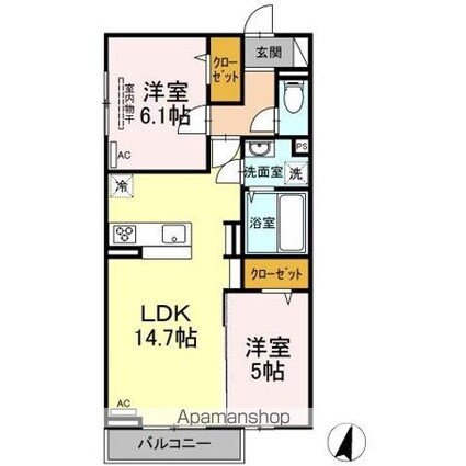 ホームバリー湯野[2LDK/57.78m2]の間取図