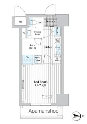 Ｌ・ＢＡＳＥ押上Ｎｏｒｔｈ[1K/25.01m2]の間取図