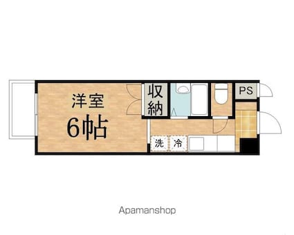 グリーンハイム聖蹟[1R/21.87m2]の間取図