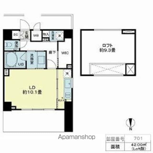 ベルファース奥沢[1LDK/42m2]の間取図