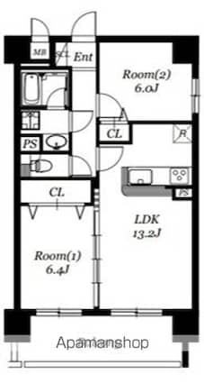 スカール桜城[2LDK/57.79m2]の間取図