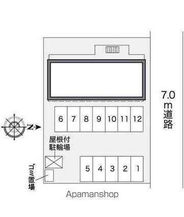 レオパレスパインヒル[1K/23.18m2]の配置図
