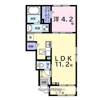 ヒカルサ市原姉ヶ崎ウエスト[1LDK/39.17m2]の間取図