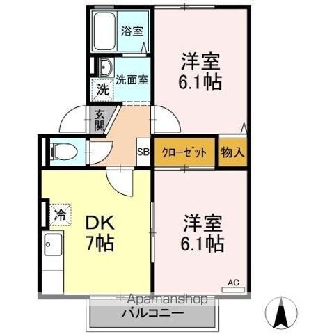 カンフォタブルライフ A棟の間取り写真