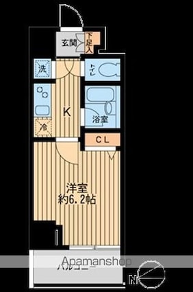 ＨＦ早稲田レジデンス[1K/21.51m2]の間取図