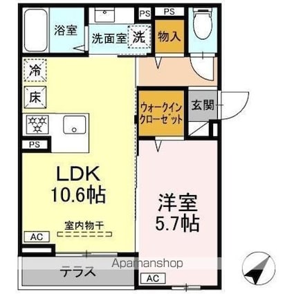 ＡｓｓｅｔーＣｏｕｒｔ曙町[1LDK/39.92m2]の間取図