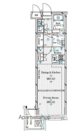 東京都豊島区北大塚３丁目[1DK/30.45m2]の間取図