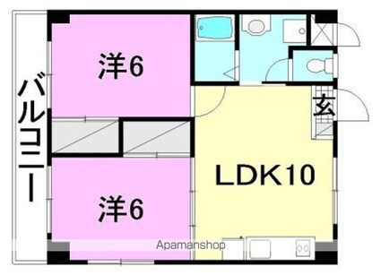 ＳＵＮ・ＣＩＶＩＣ[2LDK/48.51m2]の間取図