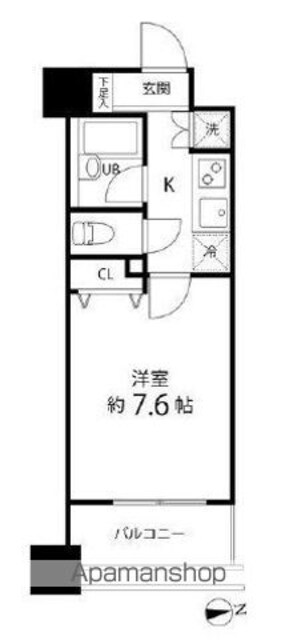スペーシア秋葉原[1K/23.85m2]の間取図