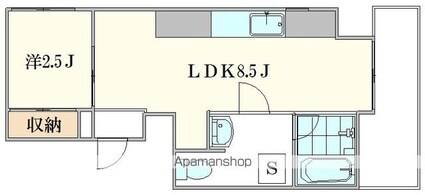 東京都新宿区西新宿８丁目[1LDK/33.7m2]の間取図